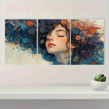 3pcs One of Each Fine Art Girl F  Wall Art Set Canvas Unframed - High Quality Print 100% Australian Made Wall Canvas - Bella Home Decor
