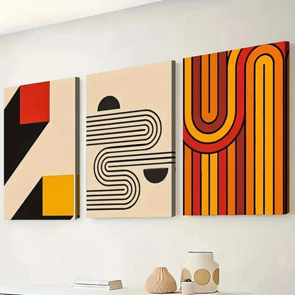 3pcs Bohemian Modern Fashion Line Perfect Wall Art Set Canvas Framed 40x60cm - High Quality Print 100% Australian Made Wall Canvas Ready to Hang - Bella Home Decor