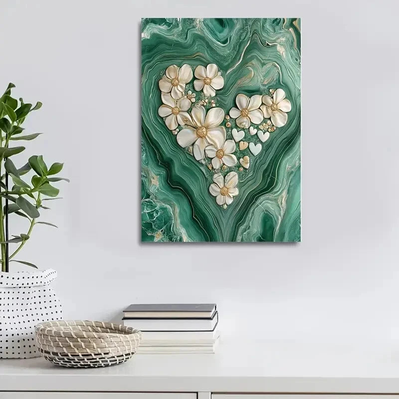 Featuring a Green Marble Design by Hocapontas Painting 40x60cm Metal Print Ready to Hang - Bella Home Decor