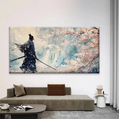 Japanese Samurai Warrior Wall Art Canvas Office Home Room Framed 120x60cm