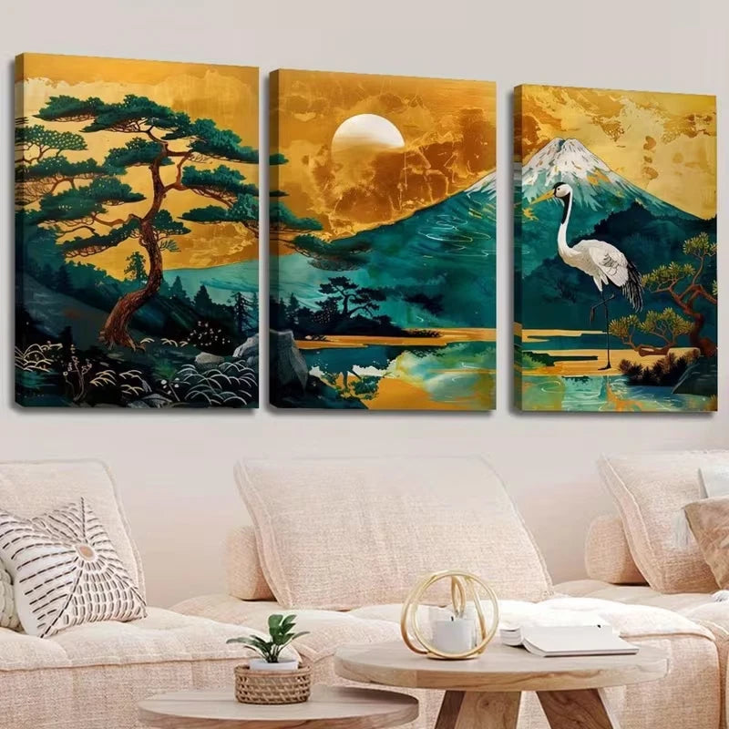3pcs Featuring Mount Fuji Wall Art Set Canvas Framed 60x90cm – High Quality Print, 100% Australian Made, Ready to Hang