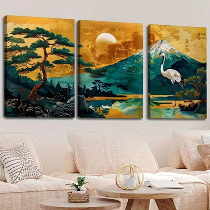 3pcs Featuring Mount Fuji Wall Art Set Canvas Framed 60x90cm – High Quality Print, 100% Australian Made, Ready to Hang