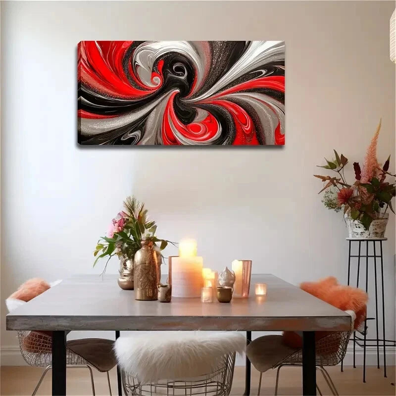 Dynamic Swirl Pattern Color Wall Art Canvas Office Home Room Framed 120x60cm - Bella Home Decor