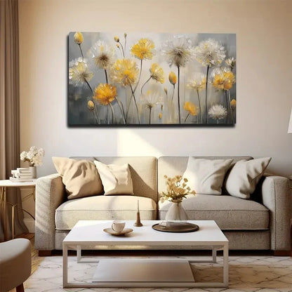 Abstract Dandelion Modern Wall Art canvas office home room framed 120x60cm - Bella Home Decor