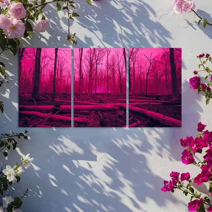 3pcs Great Leap Forest in Infrared After Fire Metal Print Ready to Hang Art