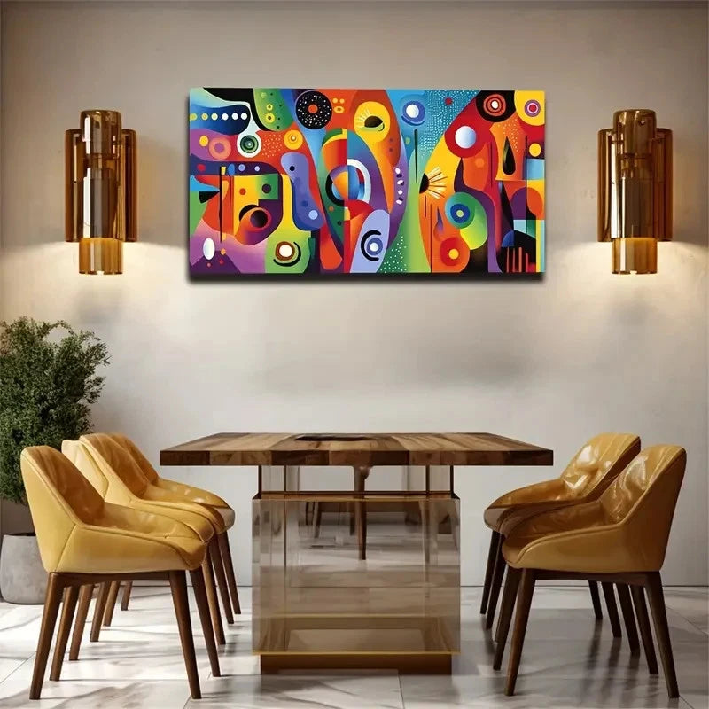 Modern Abstract Color Graphics Wall Art Canvas Office Home Room Framed 120x60cm
