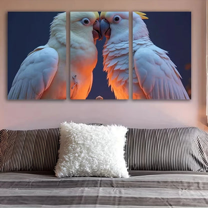 3pcs Several White Birds Decor Wall Art Set Canvas Framed 50x70cm – High Quality Print 100% Australian Made Wall Canvas Ready to Hang