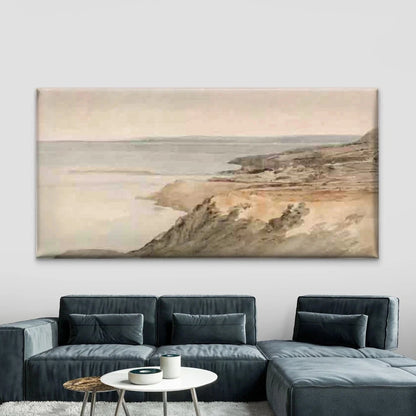 Coastal Cliffside Landscape Wall Art Canvas Office Home Room Framed 120x60cm