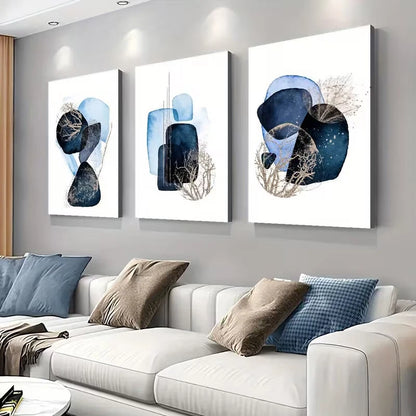 3pcs Abstract Ink Geometry Wall Art Set Canvas Framed 60x90cm High Quality Print 100% Australian Made Wall Canvas Ready to Hang