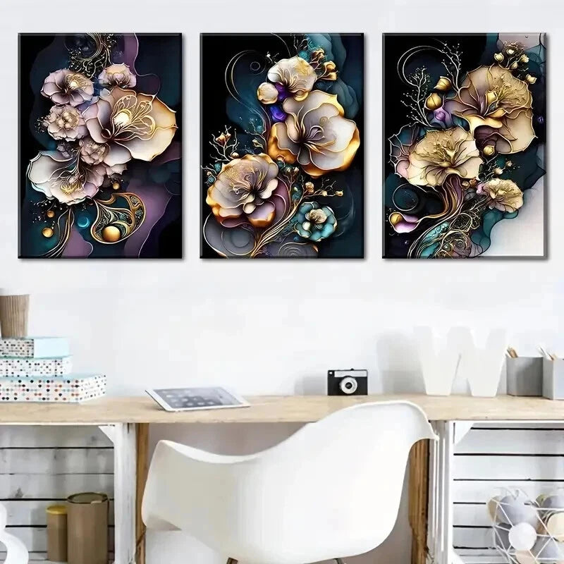 3pcs Abstract Wind Flowerc Landscape Perfect Wall Art Set Canvas Framed 40x60cm - High Quality Print 100% Australian Made Wall Canvas Ready to Hang - Bella Home Decor