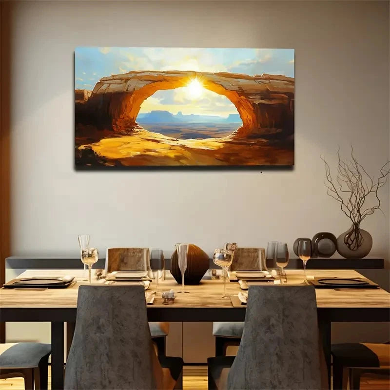 Naturally Formed Arches Wall Art Canvas Office Home Room Framed 120x60cm