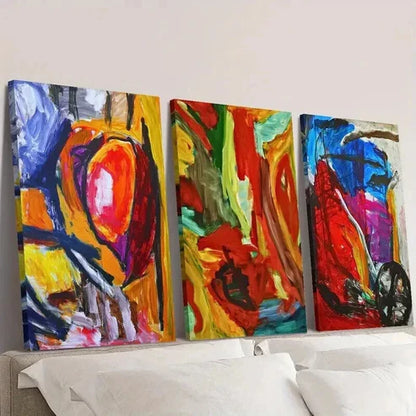 3pcs Bold Colorful Graffiti Style Painting Wall Art Canvas Unframed - High Quality Print 100% Australian Made Wall Canvas - Bella Home Decor