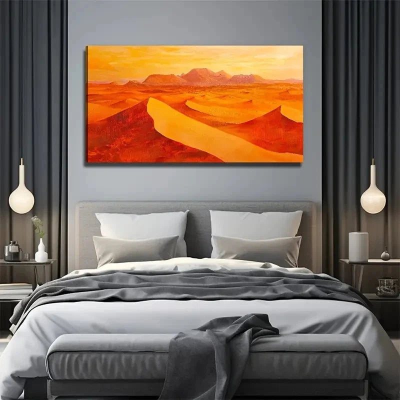 Modern Bohemian Desert Lands Wall Art Canvas Office Home Room Framed 120x60cm