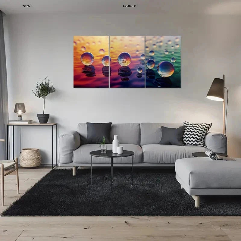 3pcs Vibrant Sunset & Sunrise Design Metal Print Ready to Hang Art