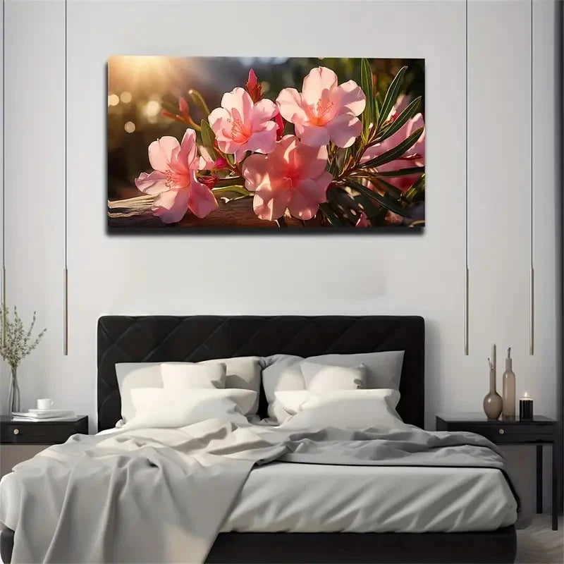 Creative Pieces Pink Lilies Wall Art Canvas Office Home Room Framed 120x60cm