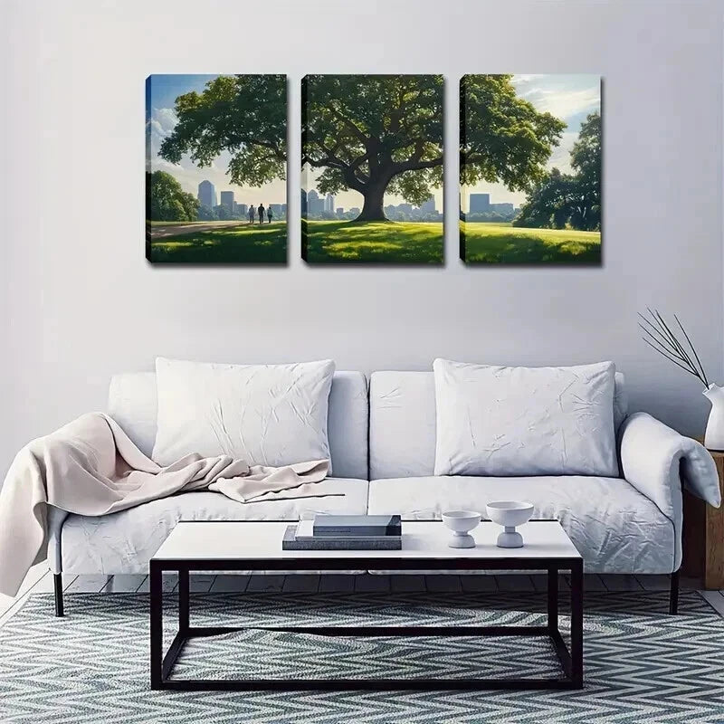 3pcs Lush Tree Full Of Spring Atmosphere Perfect Wall Art Set Canvas Framed 50x70cm - High Quality Print 100% Australian Made Wall Canvas Ready to Hang - Bella Home Decor