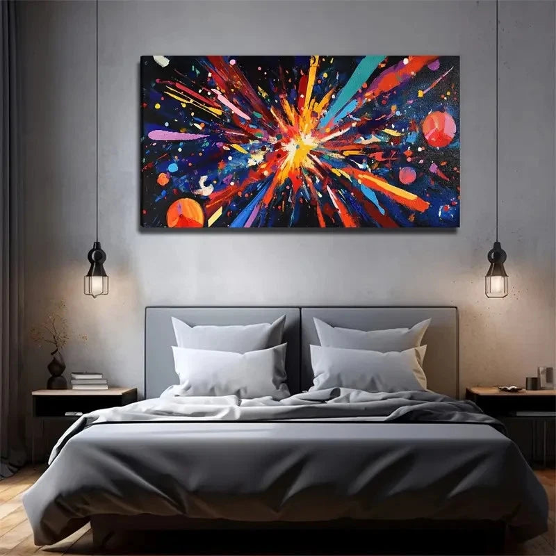 Abstract Explosion Suitable Wall Art Canvas Office Home Room Framed 120x60cm