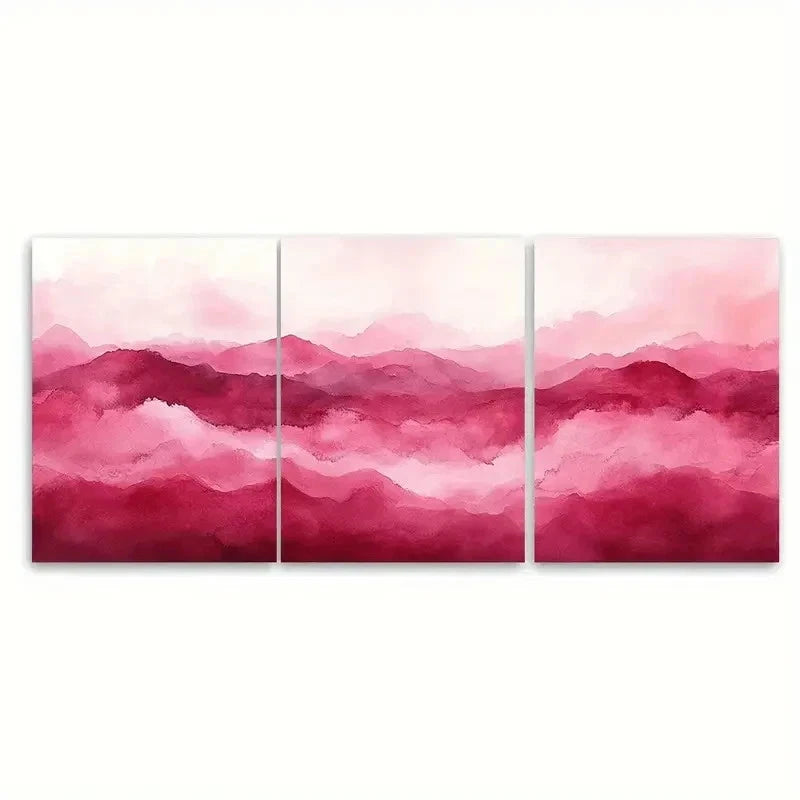 3pcs Elegant Dusky Blush Pink Abstract TI    Wall Art Set Canvas Framed 50x70cm - High Quality Print 100% Australian Made Wall Canvas Ready to Hang