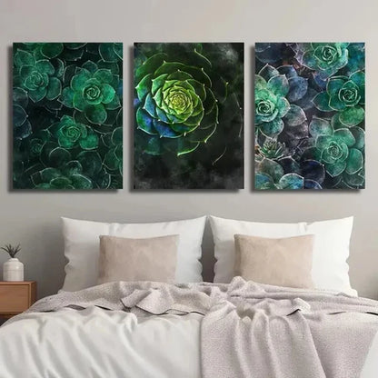 3pcs Green Nature Plant Murals Wall Art Set Canvas Unframed - High Quality Print 100% Australian Made Wall Canvas