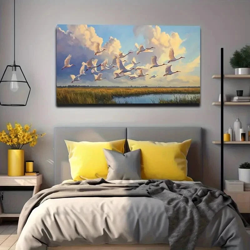Nordic Style Creative Soaring Wall Art Canvas Office Home Room Framed 120x60cm - Bella Home Decor