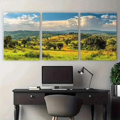 3pcs Uganda Travel Africa Nature Perfect Wall Art Set Canvas Framed 50x70cm - High Quality Print 100% Australian Made Wall Canvas Ready to Hang