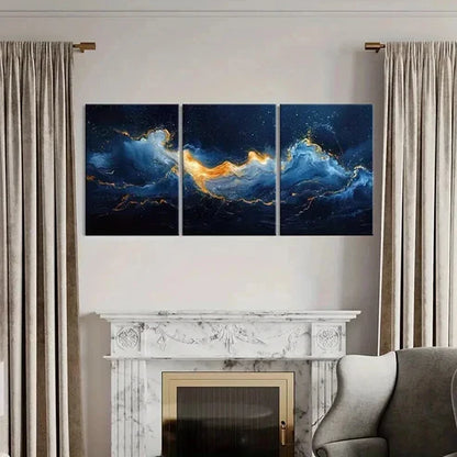 3pcs Abstract Psychedelic Aesthetic Nebula Wall Art Canvas Unframed - High Quality Print 100% Australian Made Wall Canvas - Bella Home Decor