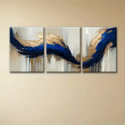 3pcs Contemporary Elegance Oil Painting Metal Print Ready to Hang Art - Bella Home Decor