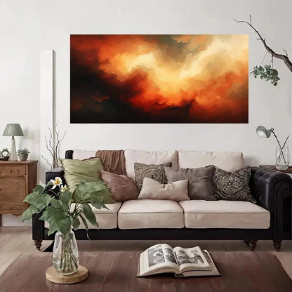 Abstract Clouds Sunset Wall Art Canvas Office Home Room Framed 120x60cm