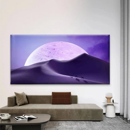 Purple Night Sky Background Wall Art Canvas Office Home Room Framed 120x60cm