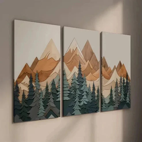 3pcs Abstract Nature Tree Landscape Decor Wall Art Canvas Unframed - High Quality Print 100% Australian Made Wall Canvas