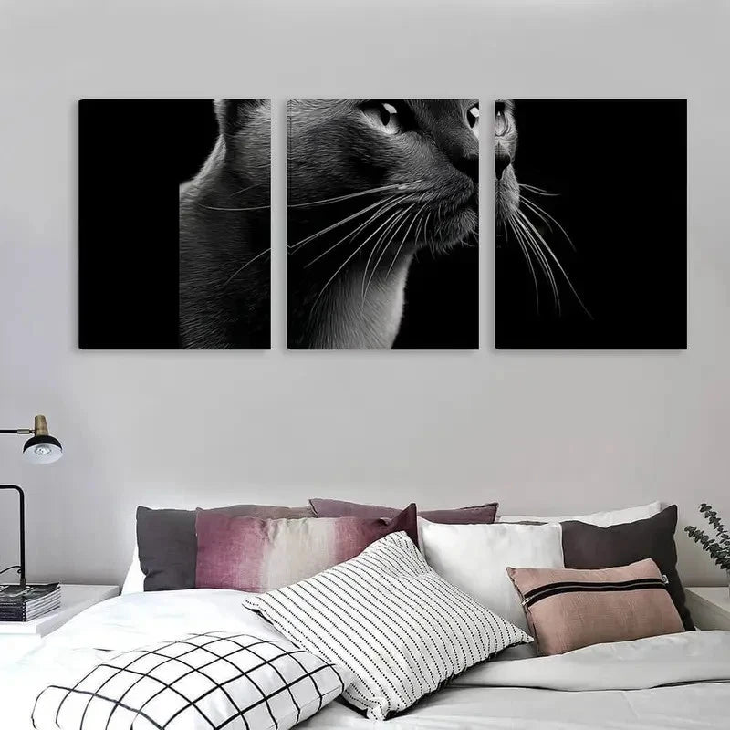 3pcs Russian Blue Cat Decor   Wall Art Set Canvas Framed 40x60cm - High Quality Print 100% Australian Made Wall Canvas Ready to Hang - Bella Home Decor