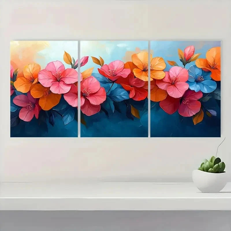3pcs Bougainvillea Flower colorful BFC    Framed Wall Art Set Canvas Framed 50x70cm - High Quality Print 100% Australian Made Wall Canvas Ready to Hang - Bella Home Decor