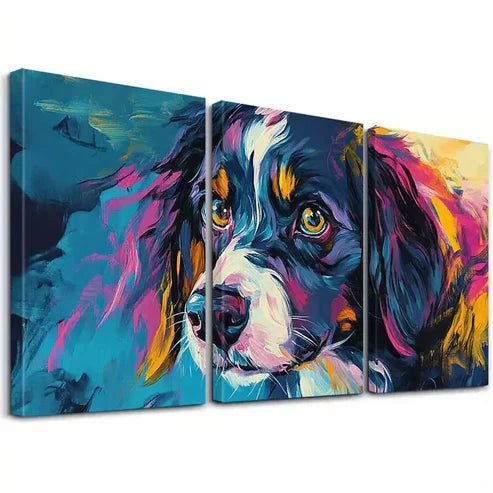 3pcs Decorative Canine Emotional Expression Canvas Unframed - High Quality Print 100% Australian Made Wall Canvas