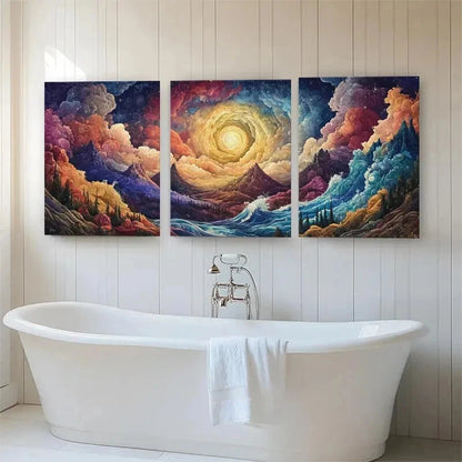 3pcs Surreal Landscape Clouds Dreamlike Perfect Wall Art Set Canvas Framed 60x90cm - High Quality Print 100% Australian Made Wall Canvas Ready to Hang - Bella Home Decor