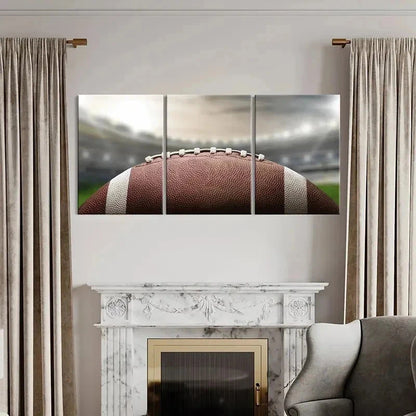 3pcs Sport Art Rugby American Football Wall Art Set Canvas Framed 50x70cm - High Quality Print 100% Australian Made Wall Canvas Ready to Hang