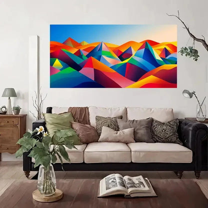 Abstract Colorful Landscape Wall Art Canvas Office Home Room Framed 120x60cm