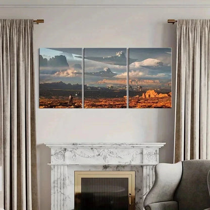 3pcs Classic Science Fiction Movie Wall Art Set Canvas Framed 40x60cm - High Quality Print 100% Australian Made Wall Canvas Ready to Hang - Bella Home Decor