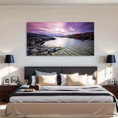 Swedish West Landscape Décor Wall Art Canvas Office Home Room Framed 120x60cm
