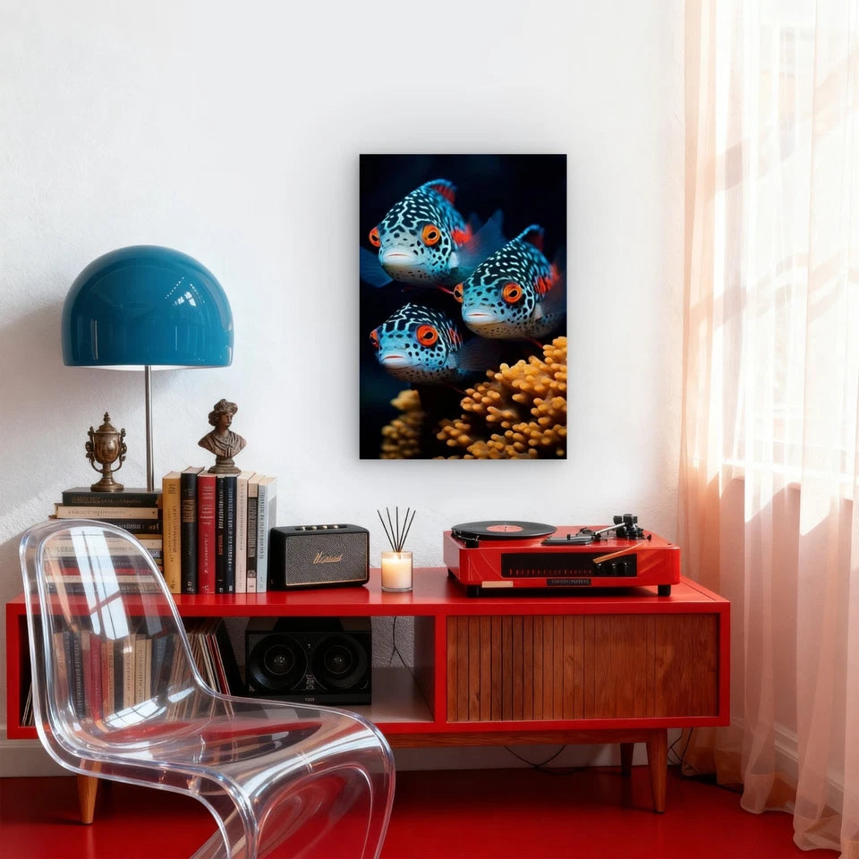 Fish Fantasy, Oil Painting 60x90cm Metal Print Ready to Hang
