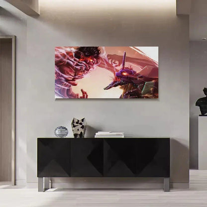 Popular Manga Fight Scenery Wall Art Canvas Office Home Room Framed 120x60cm