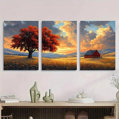 3pcs American He Cartland Landscape Perfect Wall Art Set Canvas Framed 40x60cm - High Quality Print 100% Australian Made Wall Canvas Ready to Hang - Bella Home Decor