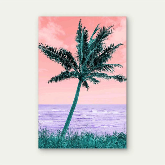 Retro Landscape Vaporwave Style 60x90cm Metal Print Ready to Hang