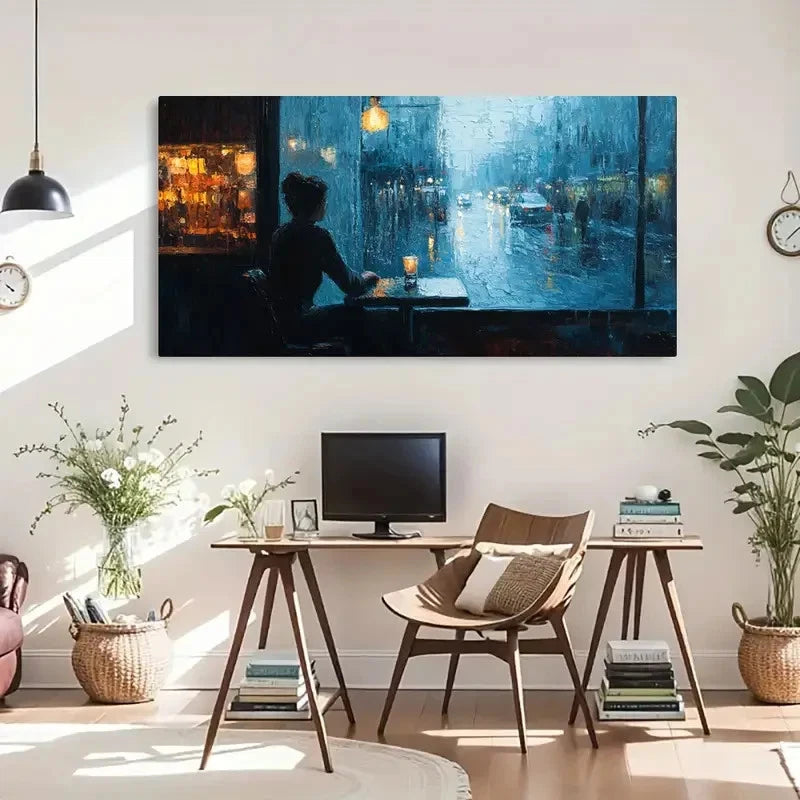 The Essence Of Solitude Night Wall Art Canvas Office Home Room Framed 120x60cm - Bella Home Decor