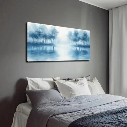 Forest And Lake Scene Wall Art canvas office home room framed 120x60cm