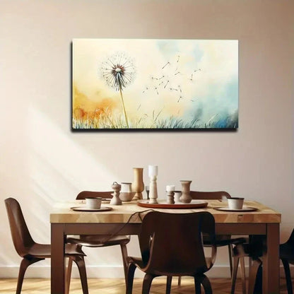 Dandelion Crown Minimalist Wall Art Canvas Office Home Room Framed 120x60cm - Bella Home Decor