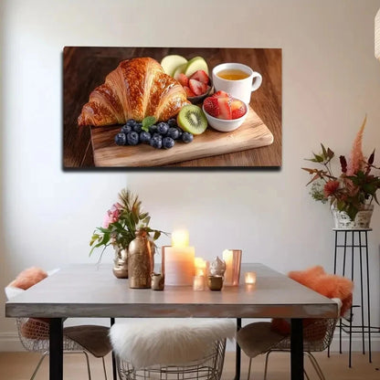 Western Breakfast Scene Décor Wall Art Canvas Office Home Room Framed 120x60cm - Bella Home Decor