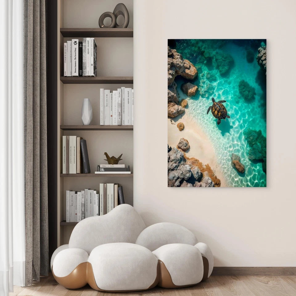 Sea Life With Aquatic Animal 60x90cm Metal Print Ready to Hang