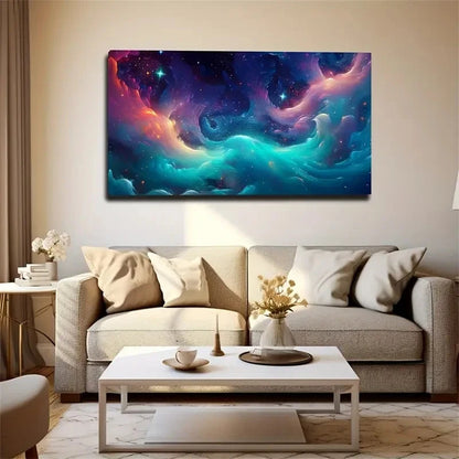 Starry Nebula Cosmic Décor Wall Art Canvas Office Home Room Framed 120x60cm