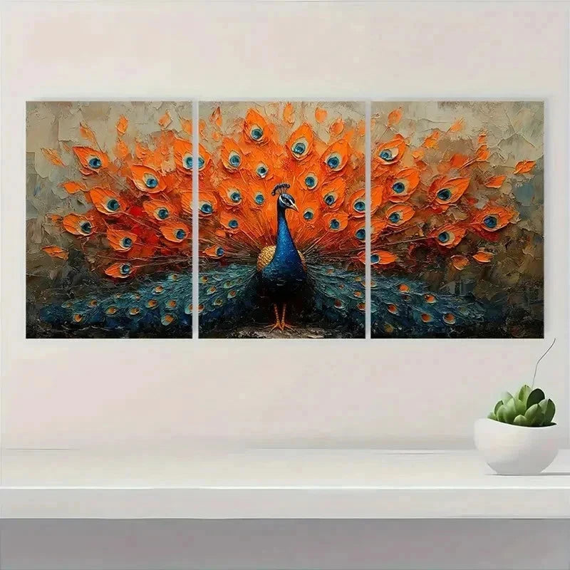 3pcs Abstract Animal Bird Texture Painting P   Wall Art Set Canvas Framed 40x60cm - High Quality Print 100% Australian Made Wall Canvas Ready to Hang - Bella Home Decor