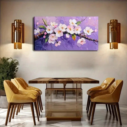 Elegant White & Pink Floral Wall Art Canvas Office Home Room Framed 120x60cm